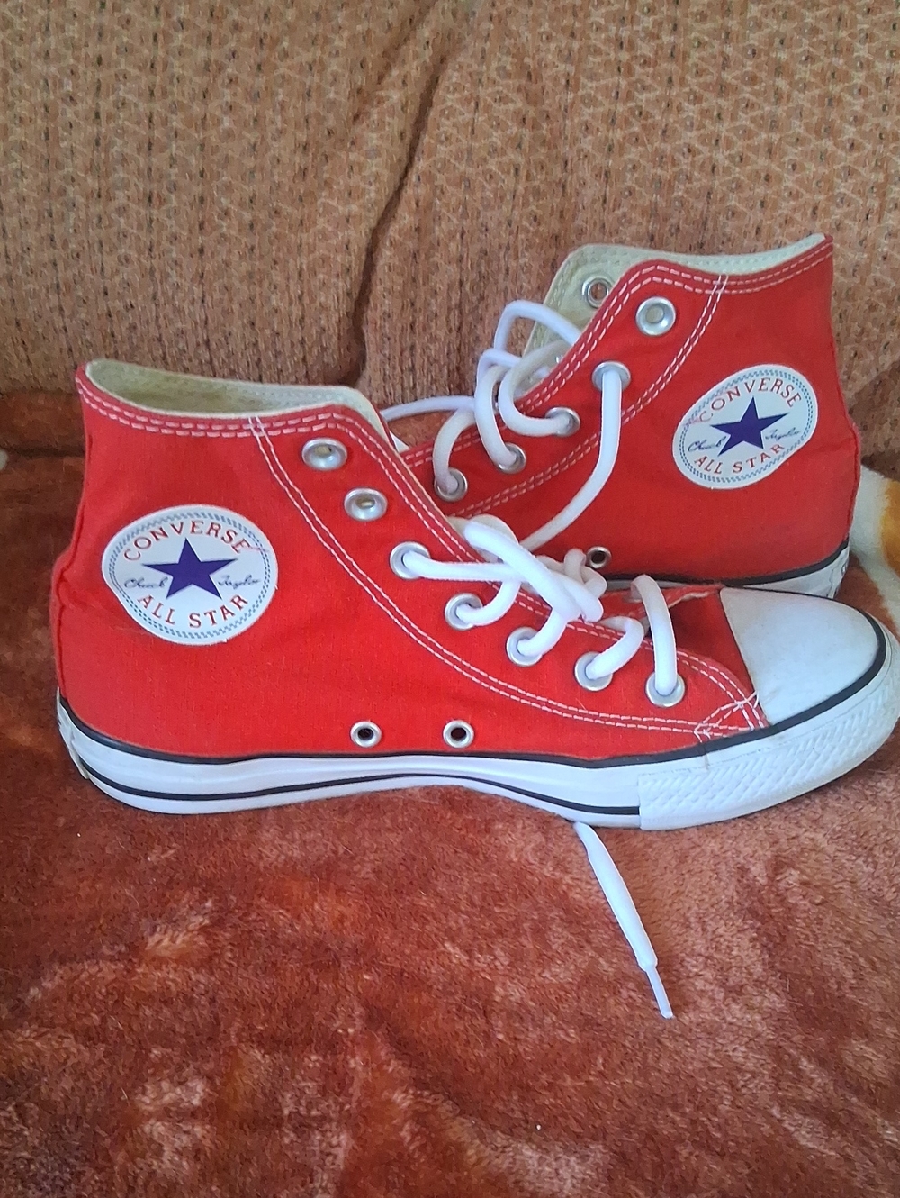 Converse Unisex Red High Top Sneakers with White Accents